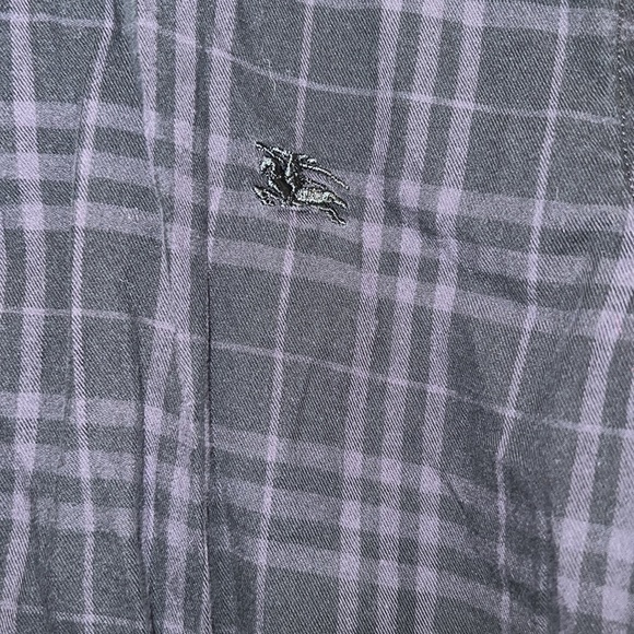 Vintage Boys Burberry London Dark Plaid Button-up - Picture 4 of 5